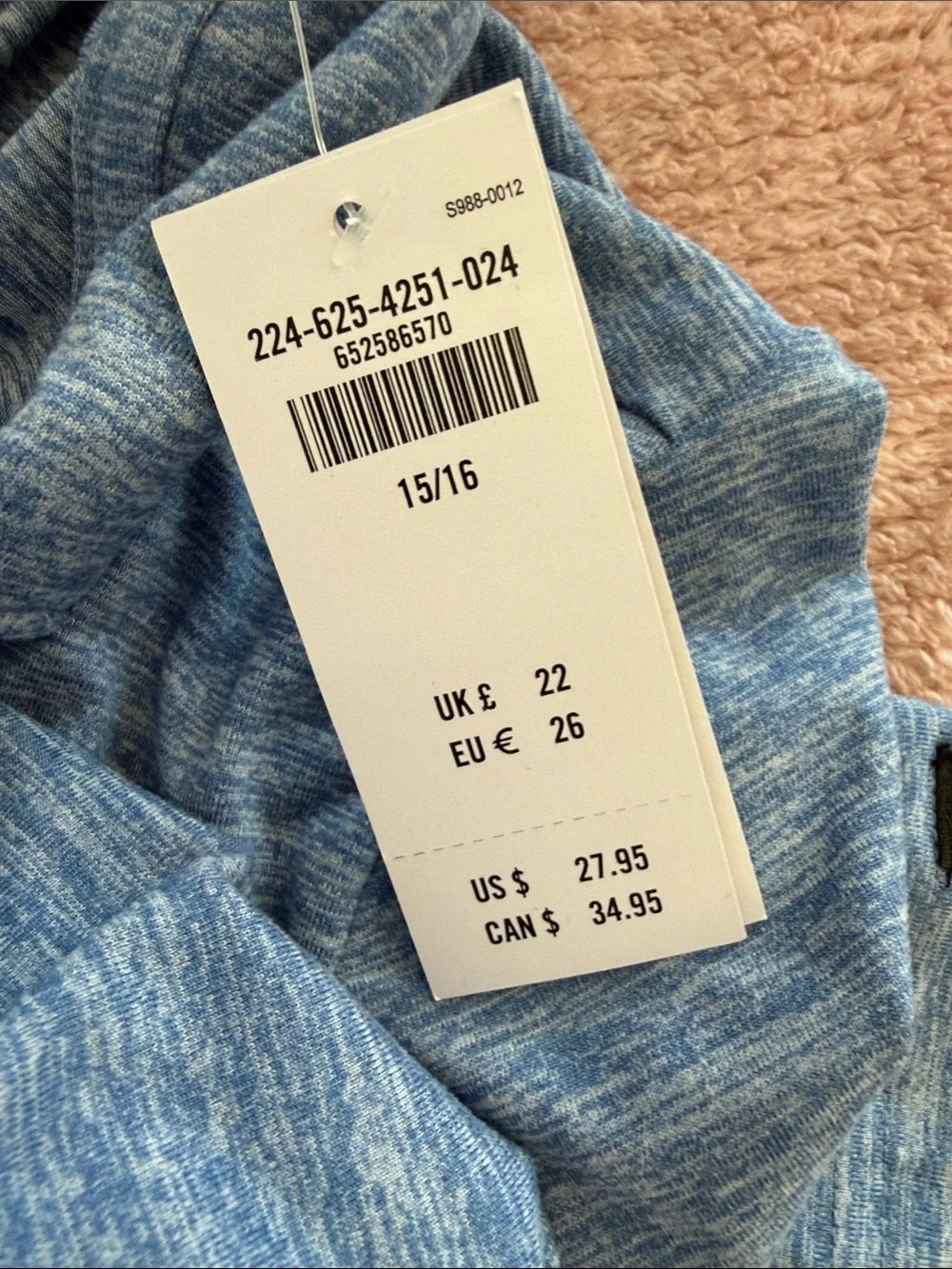 Abercrombie Kids Heathered Light Blue Polo NEW size 15/16